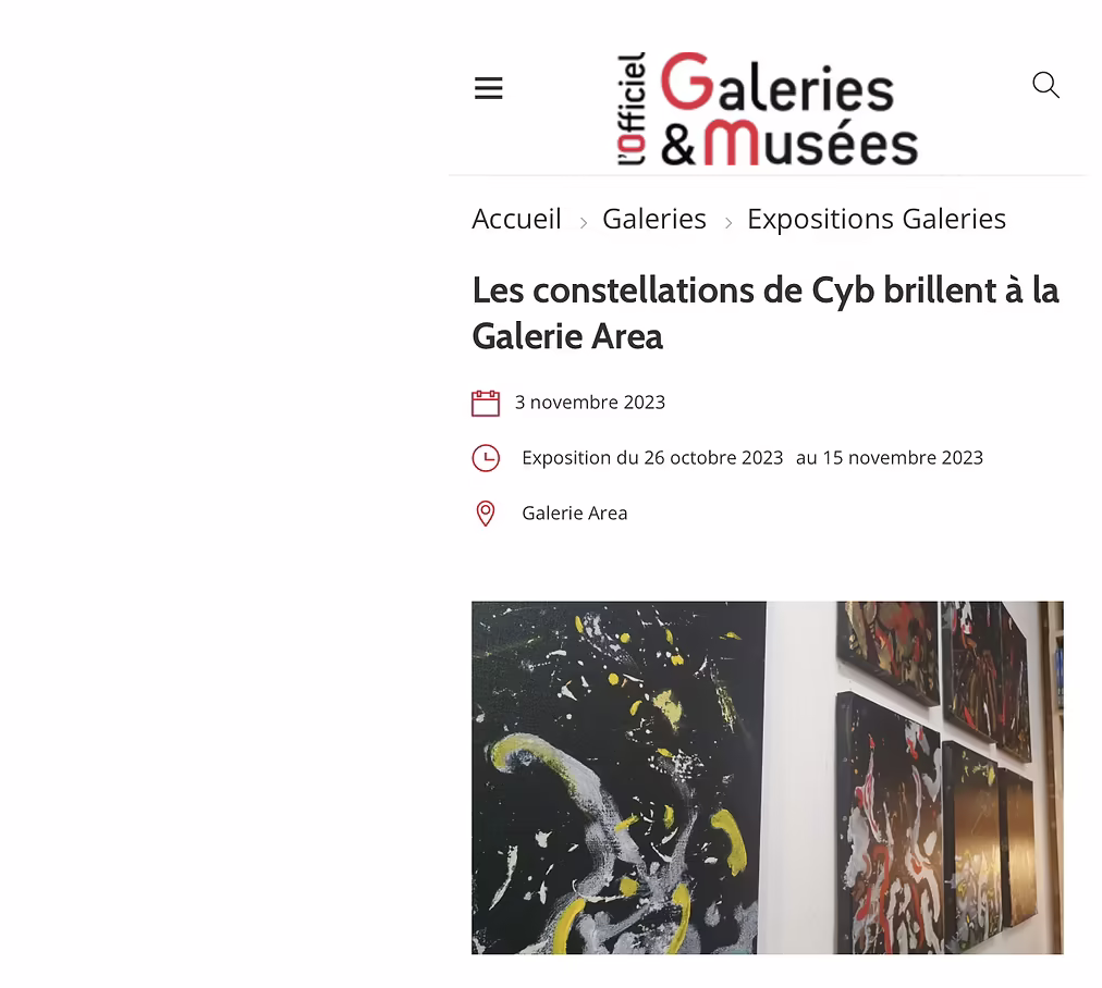 The constellations of Cyb shine at Galerie Area — article about CYB
