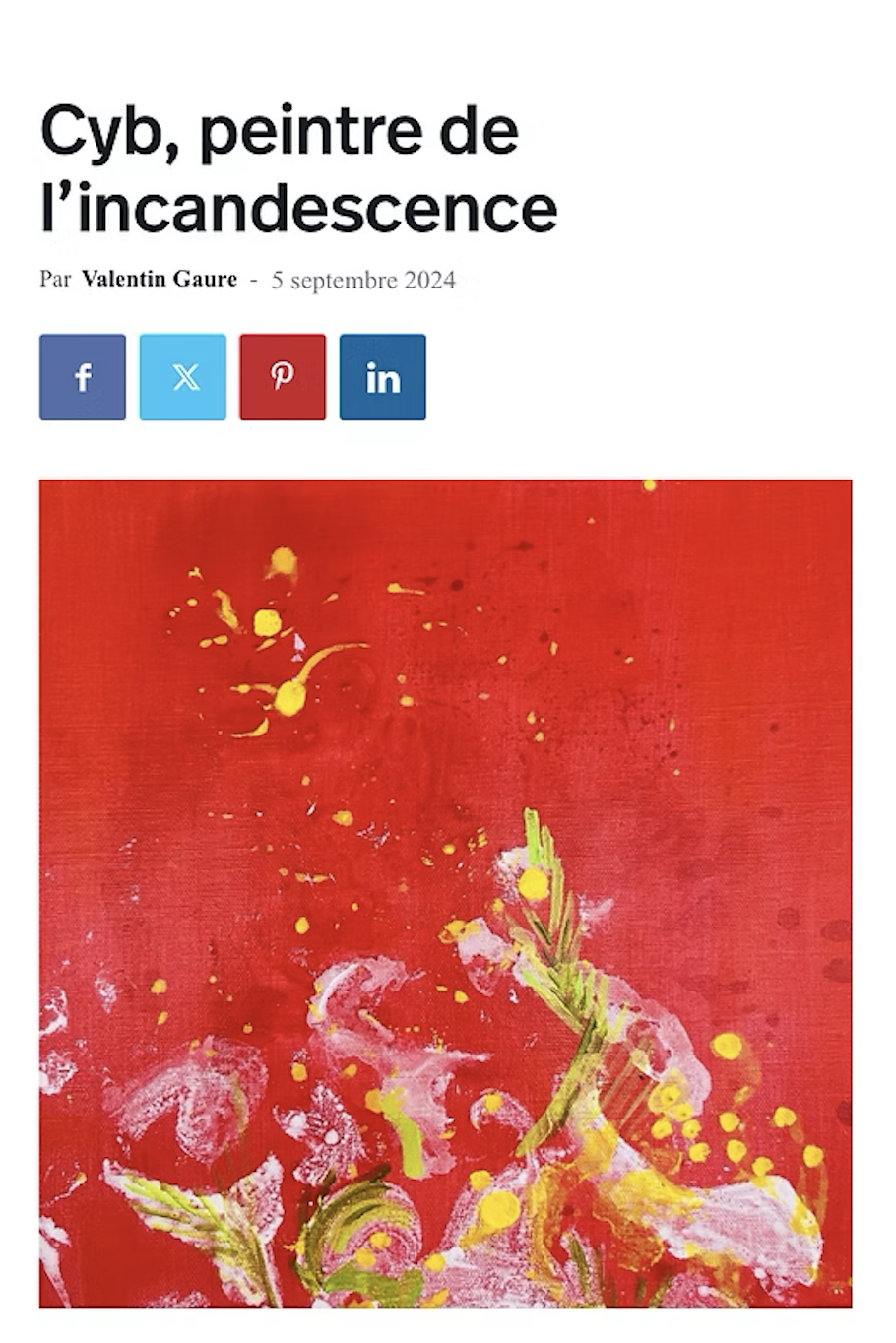 Cyb, peintre de l'incandescence — article about CYB