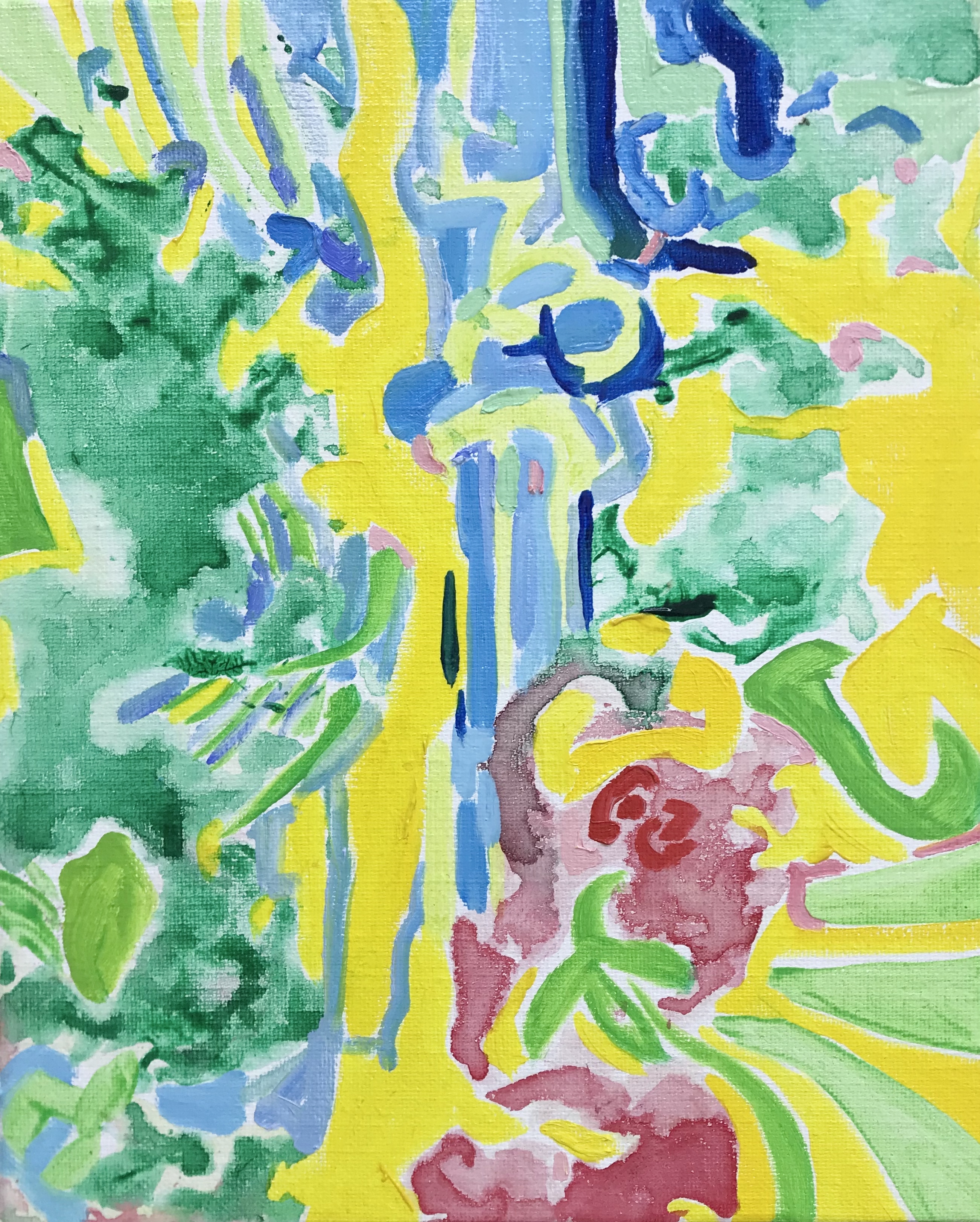 « Échos » — CYB, huile sur toile 27×22 cm, série Vivants piliers, 2022