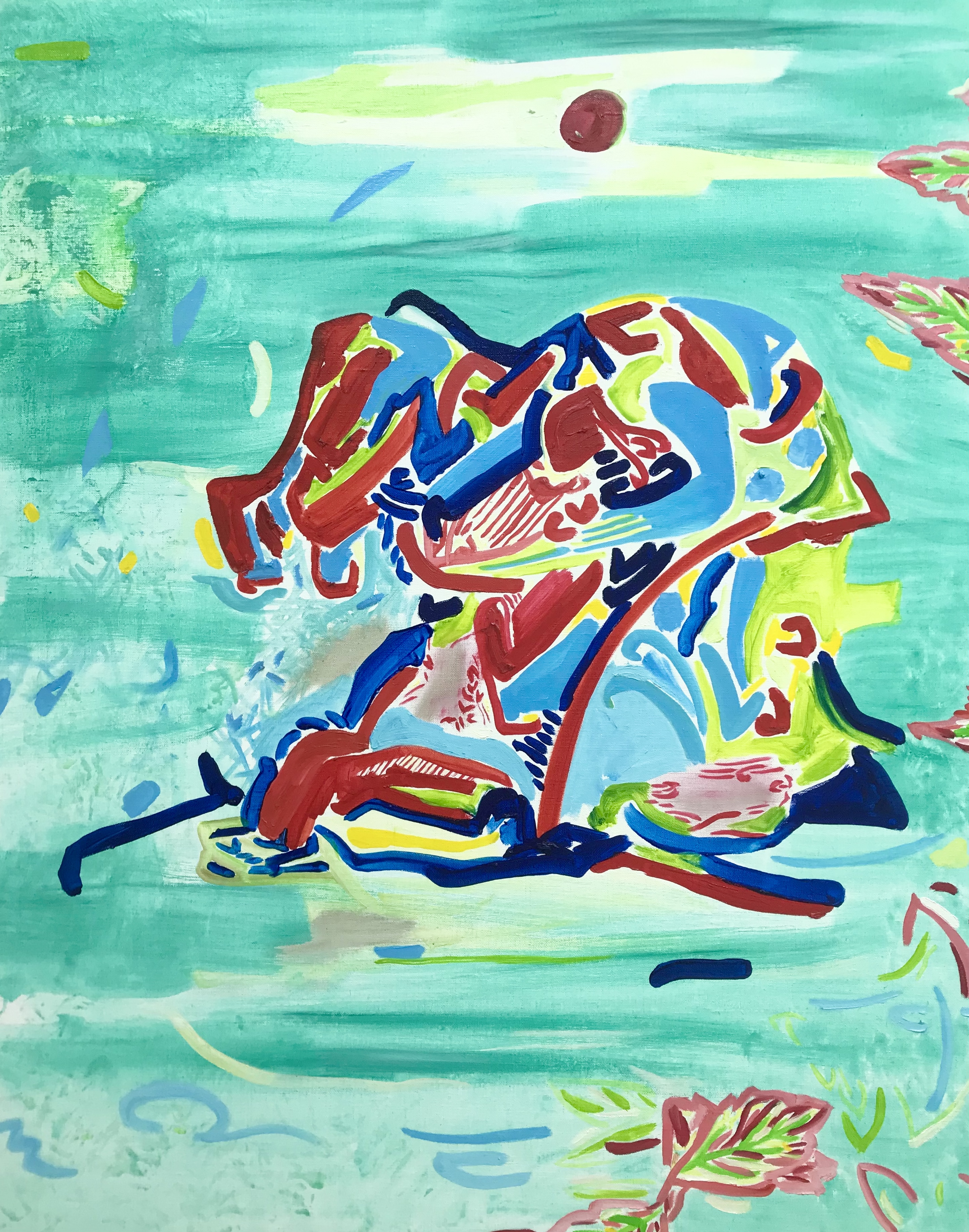 « Enjoji » — CYB, huile sur toile 92×73 cm, série Enjoji, 2022