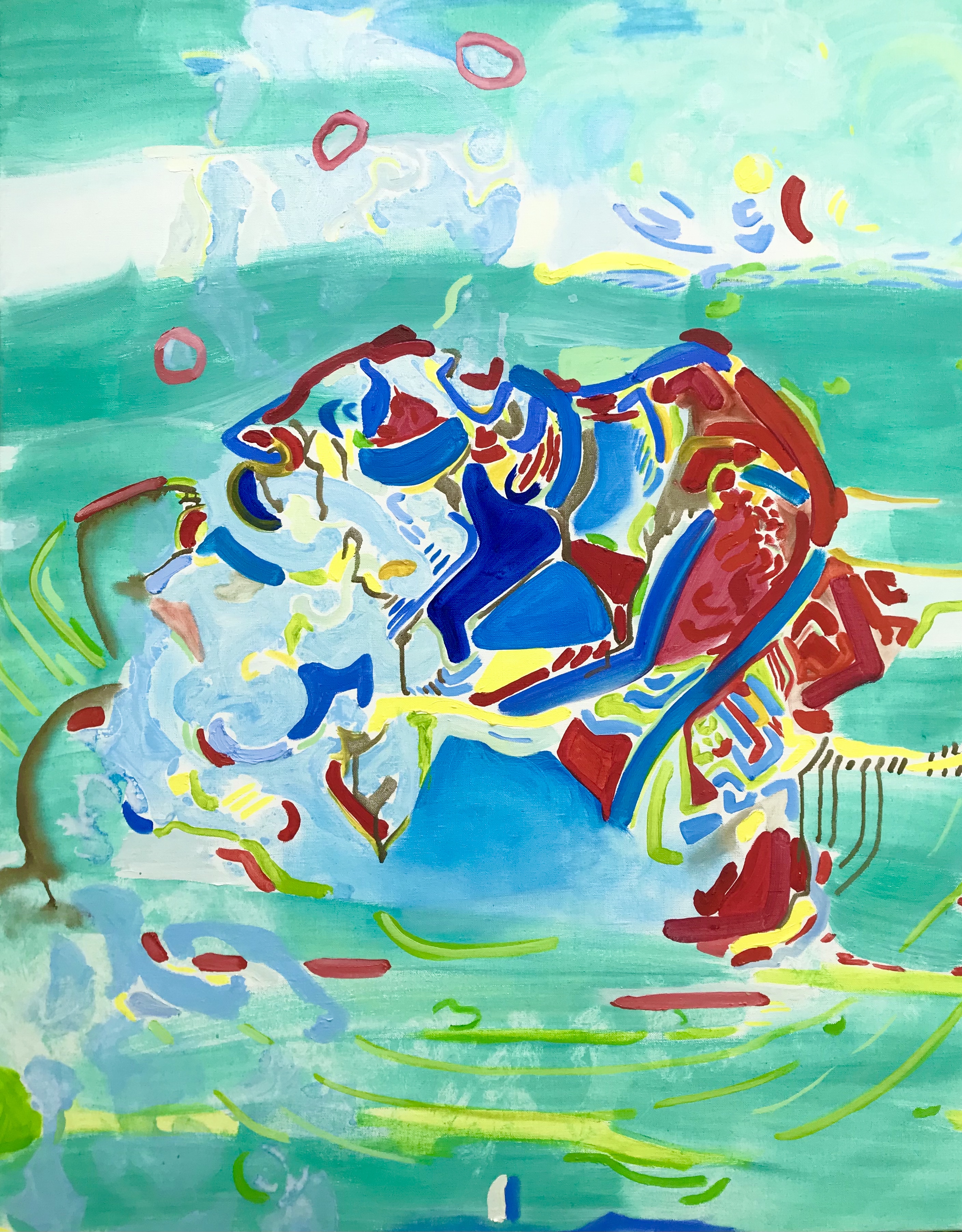 « Enjoji » — CYB, huile sur toile 92×73 cm, série Enjoji, 2022