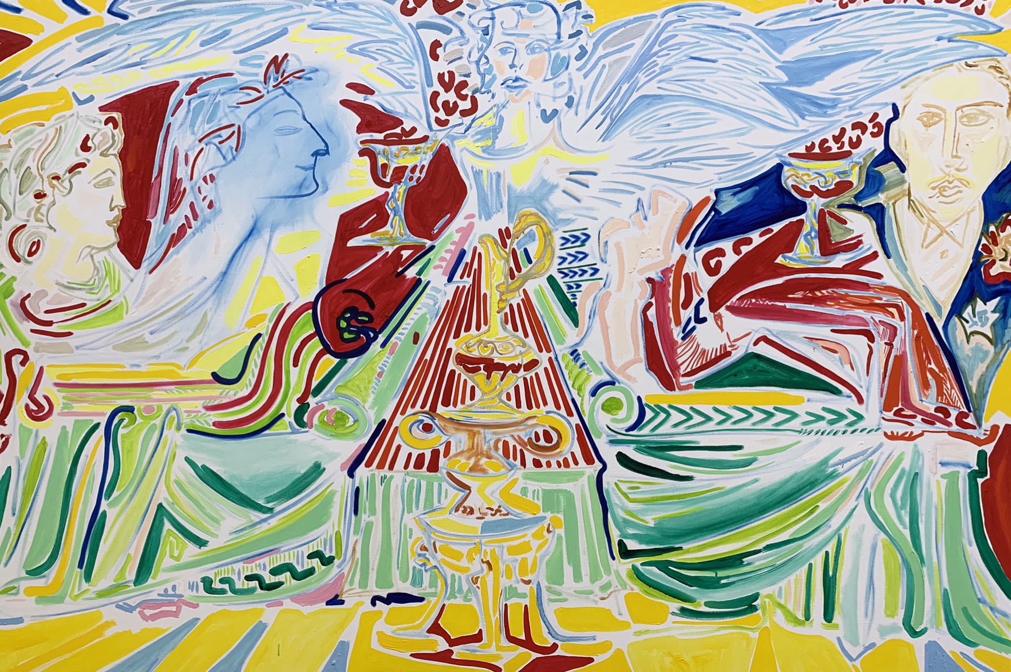 « Le Banquet » — CYB, huile sur toile 130×195 cm, série Portraits, 2021