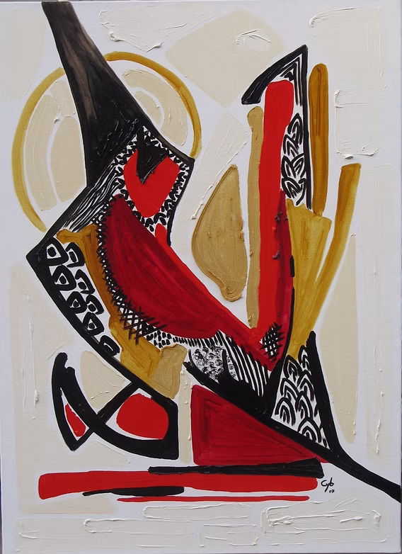 "Promise" — CYB, oil on canvas 100×73 cm, abstract baroque painting, 2007