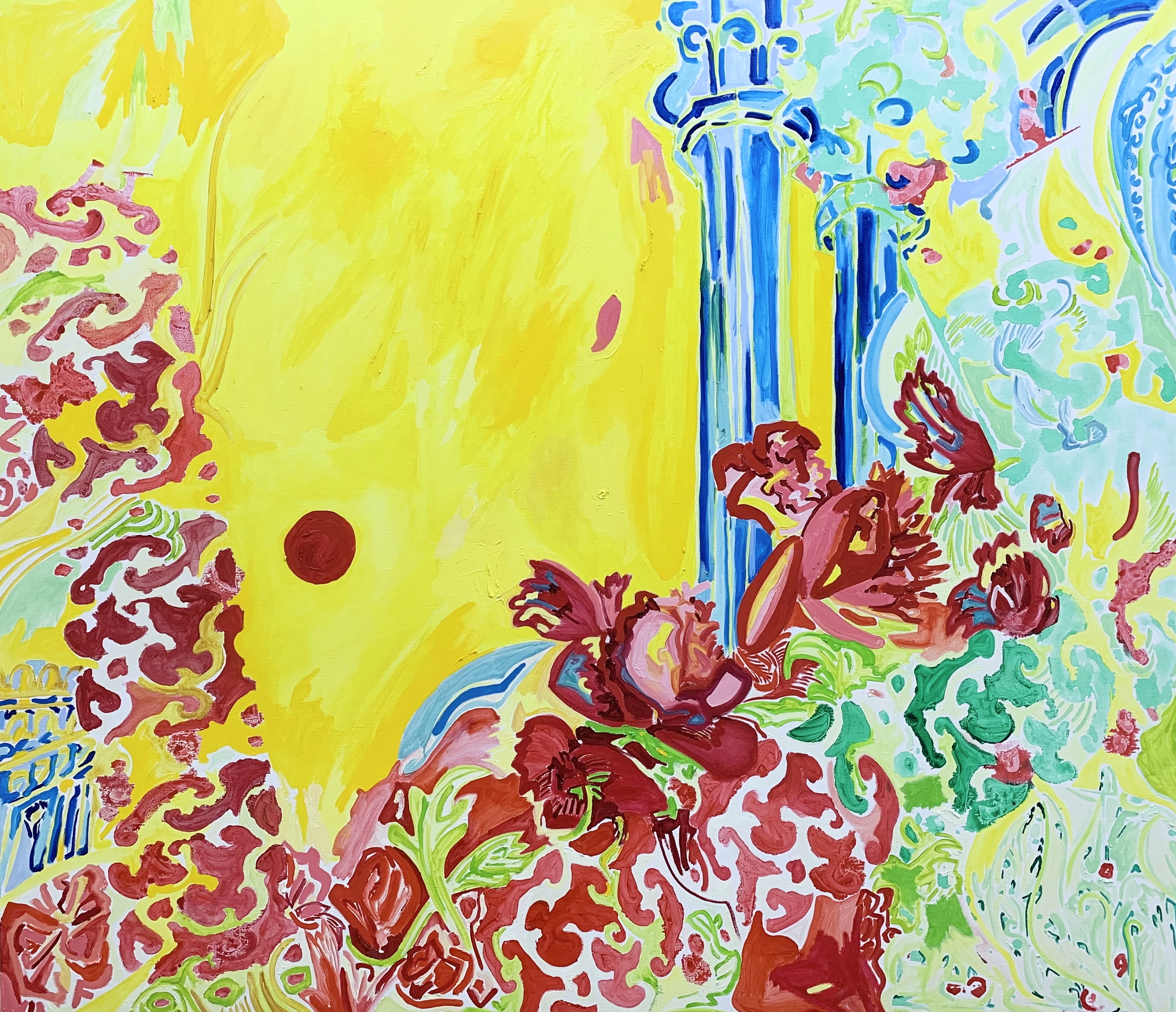 « Vivants piliers » — CYB, huile sur toile 140×160 cm, série Vivants piliers, 2022