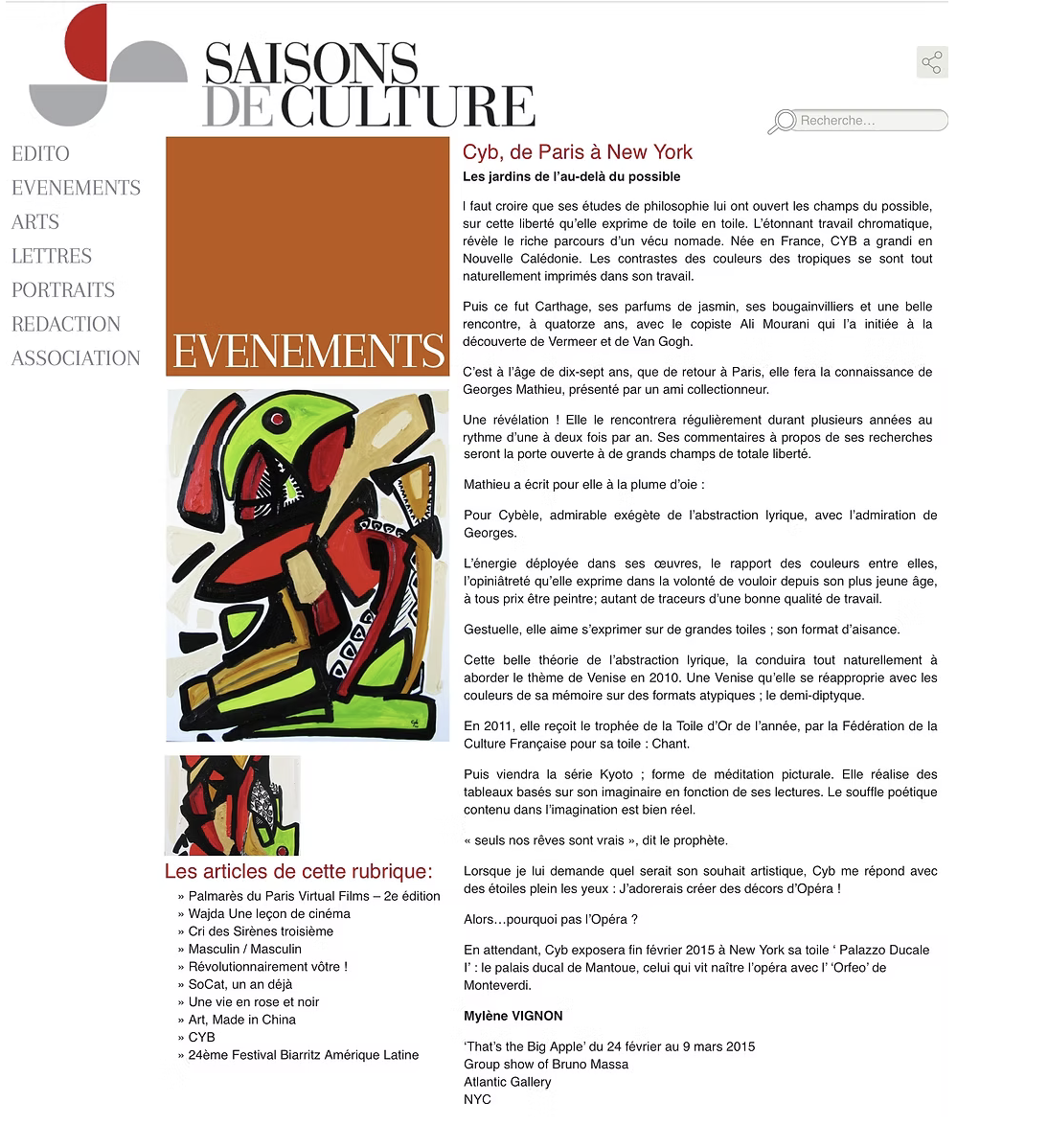 Press article about CYB, contemporary painter - 41